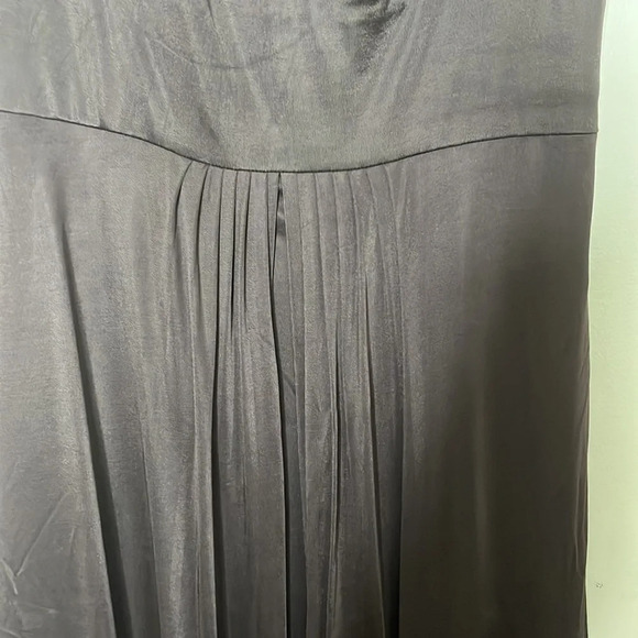 Laundry by Shelli Segal brown silky goddess pleated wedding guest dress size 6 - Picture 4 of 10
